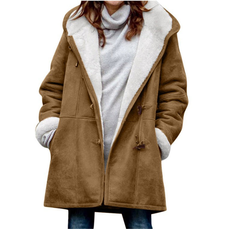 Winter Jackets Sherpa Lined - Duffle Toggle Coat Hooded Fleece Jacket