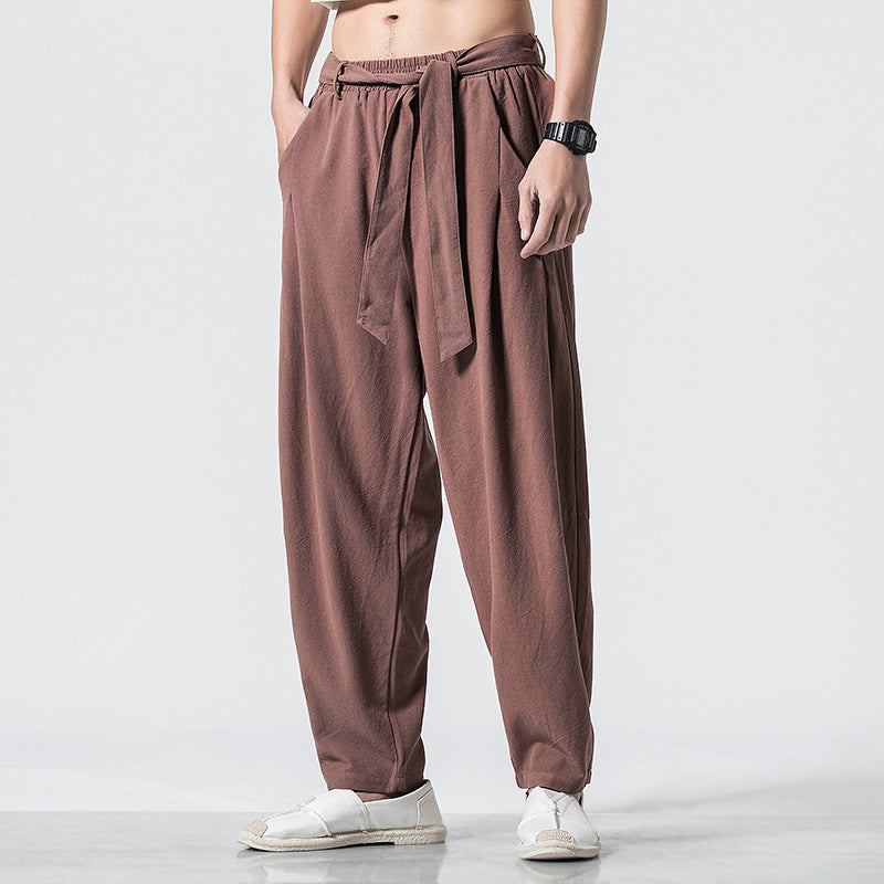 Plain Straight-leg Harem Pants