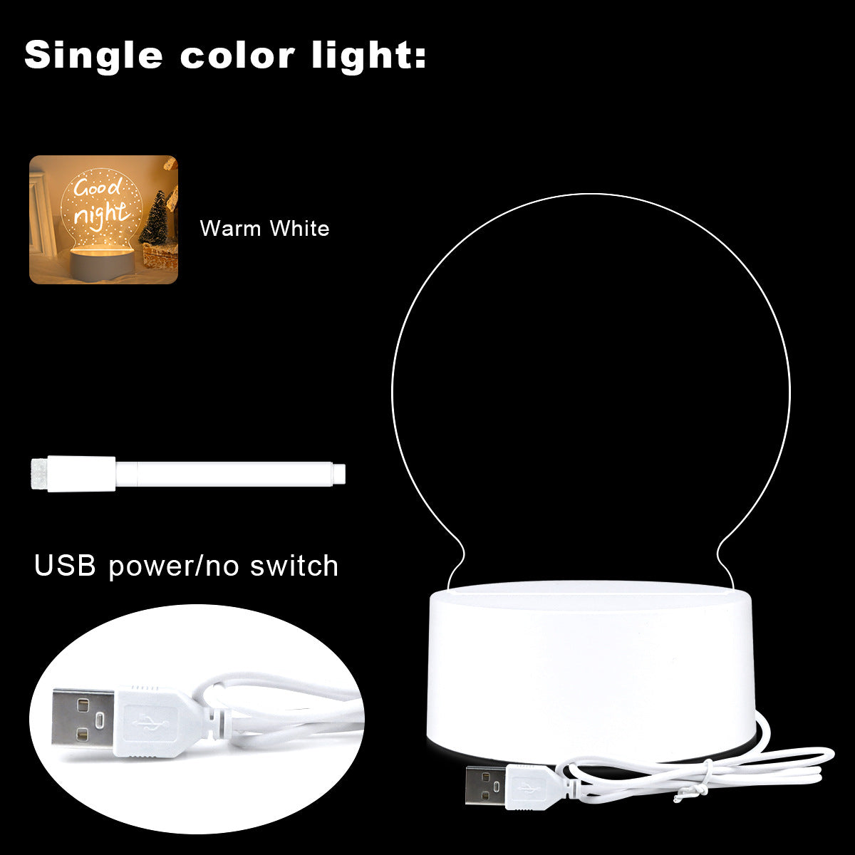 LED Light Note Board Desktop Night Light Luminous