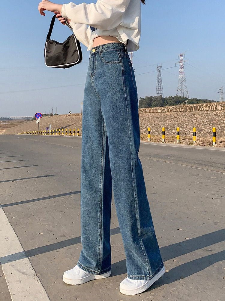Wide Leg Bottom Baggy Denim Pants Trousers