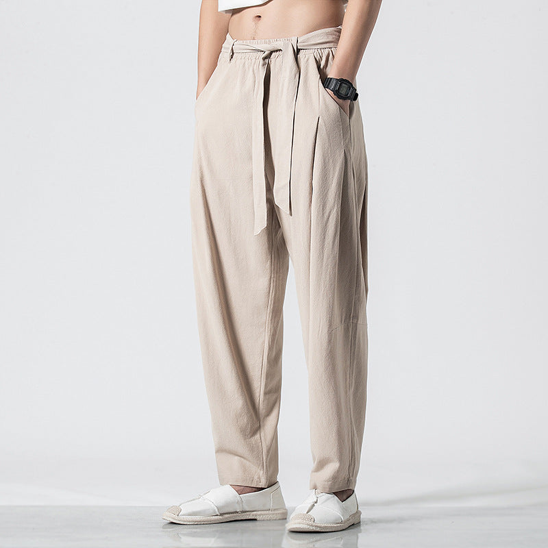 Plain Straight-leg Harem Pants