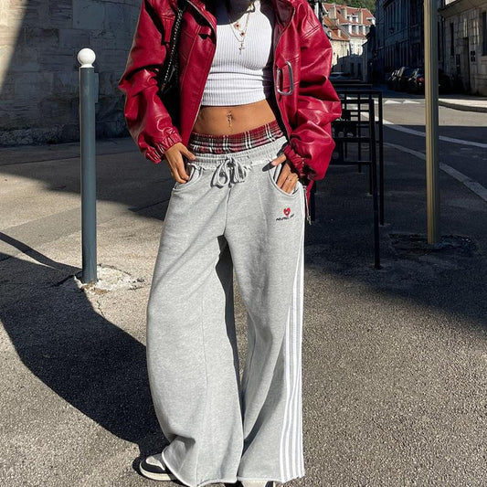 American Style Loose Wide Leg Straight Sweatpants