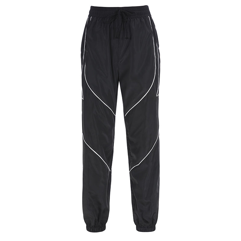 Fashion Reflective Strip Drawstring Sweatpants