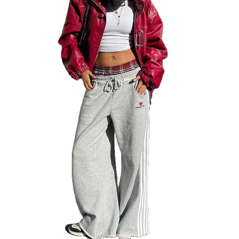 American Style Loose Wide Leg Straight Sweatpants
