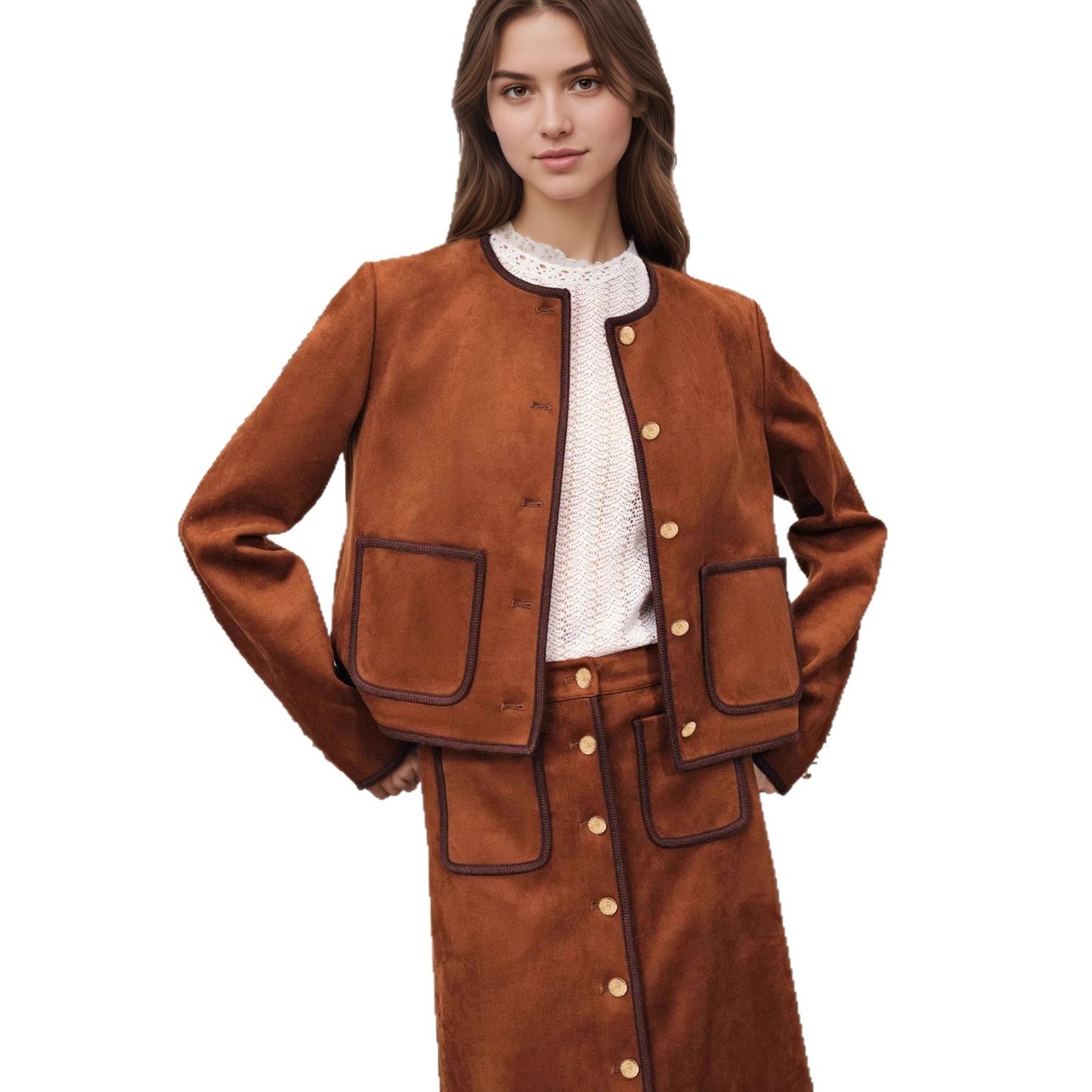 Long-sleeve Trim Design Short Minimalist High-end Coat