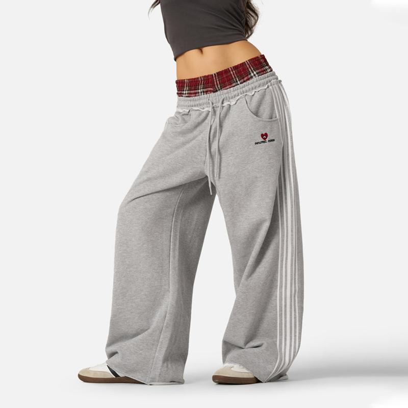 American Style Loose Wide Leg Straight Sweatpants