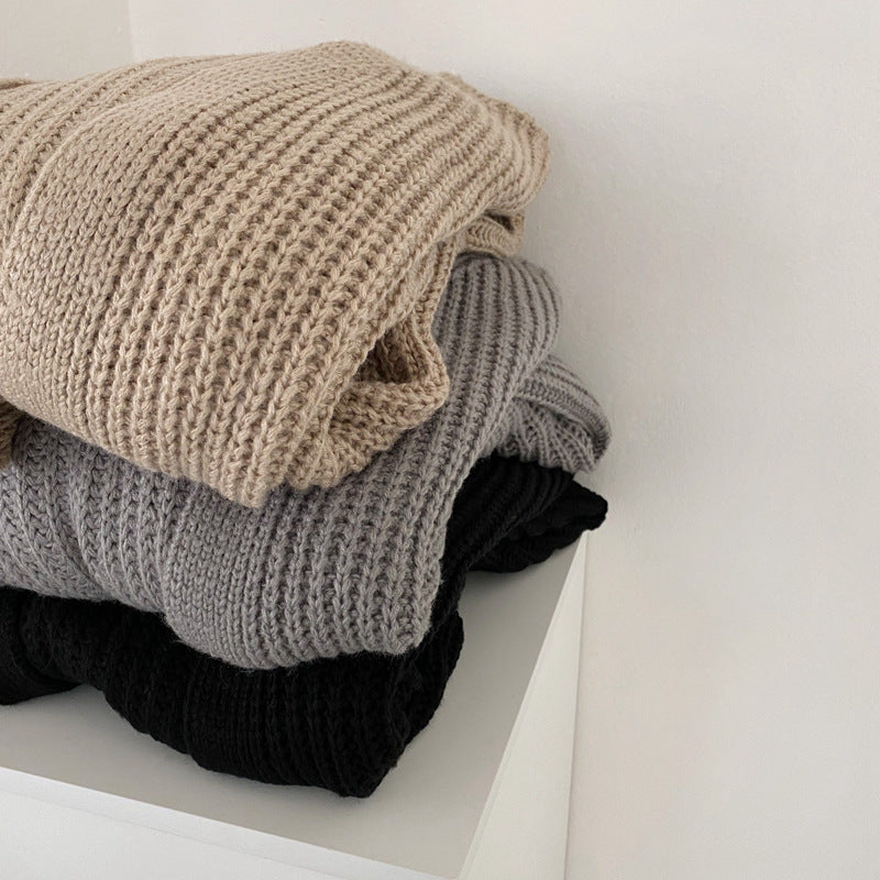 Knit Sweater With Lantern Sleeves And Long Sweater Cardigan Jacket