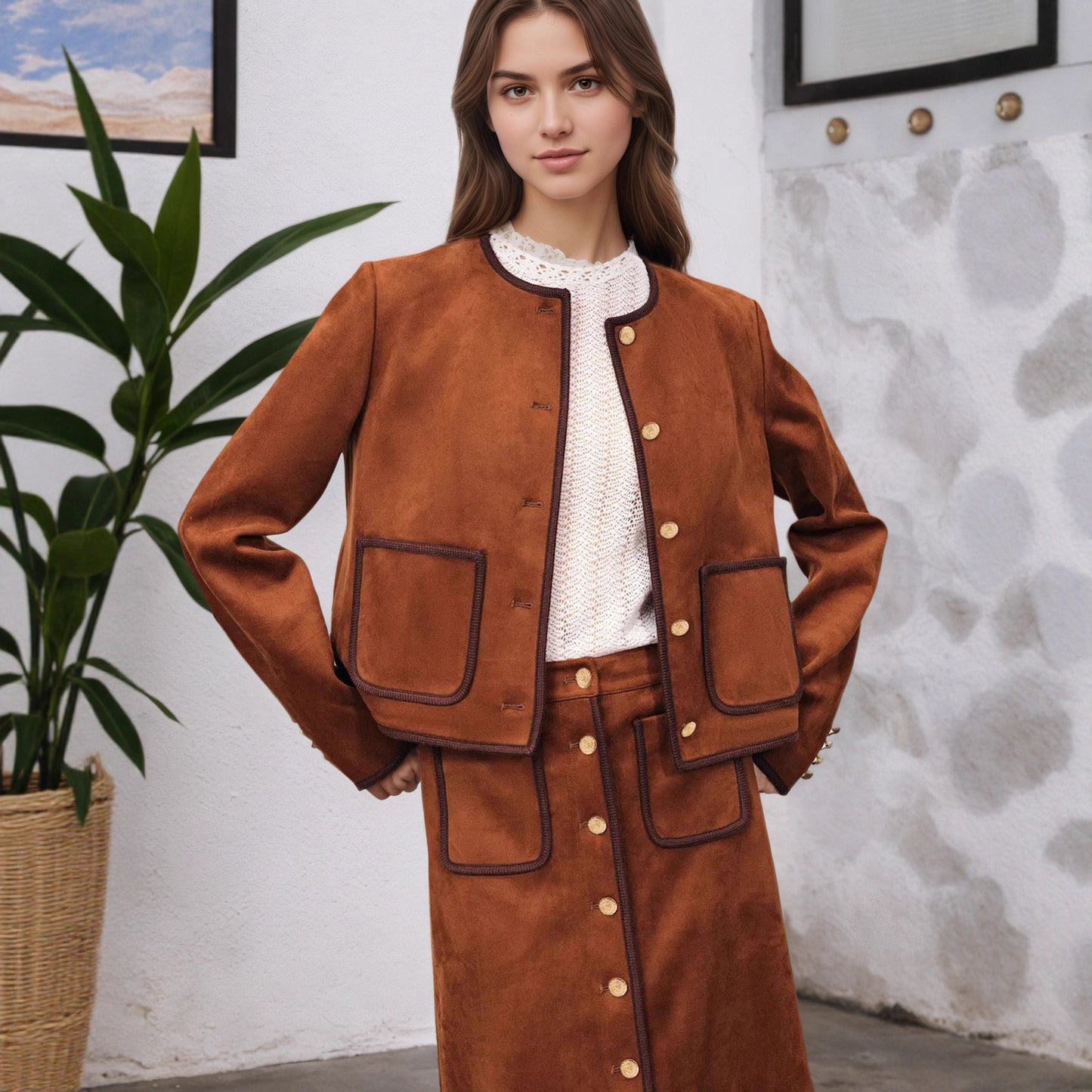 Long-sleeve Trim Design Short Minimalist High-end Coat