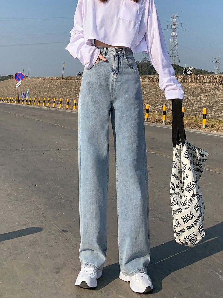 Wide Leg Bottom Baggy Denim Pants Trousers