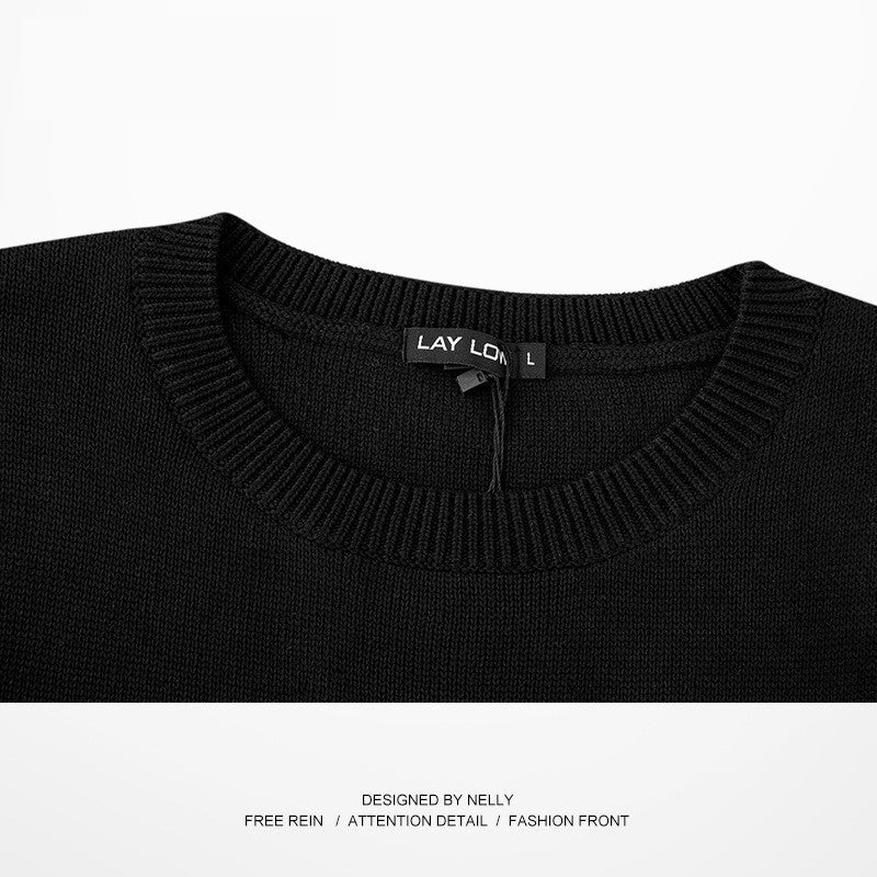 Printed Flame Loose Knit Sweater