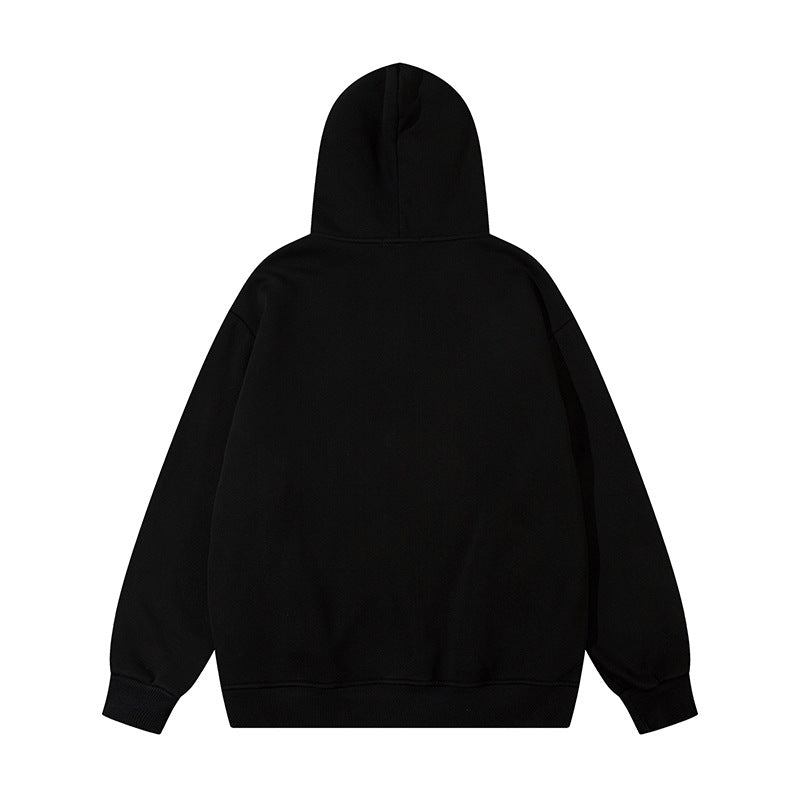 Velvet Padded Hooded Sweatshirt Loose Design