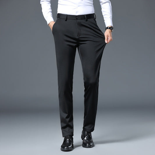 Draping Slim-fit Stretch Casual Pants For Men