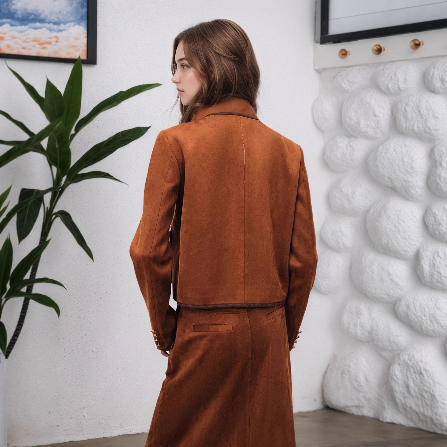 Long-sleeve Trim Design Short Minimalist High-end Coat