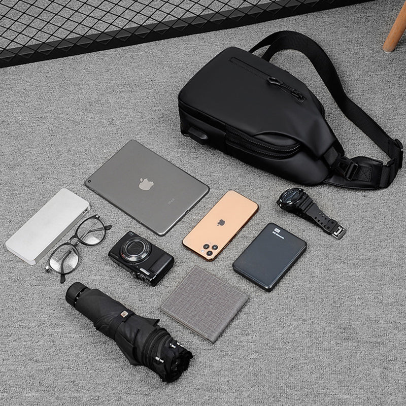 Black Sling Crossbody Backpack